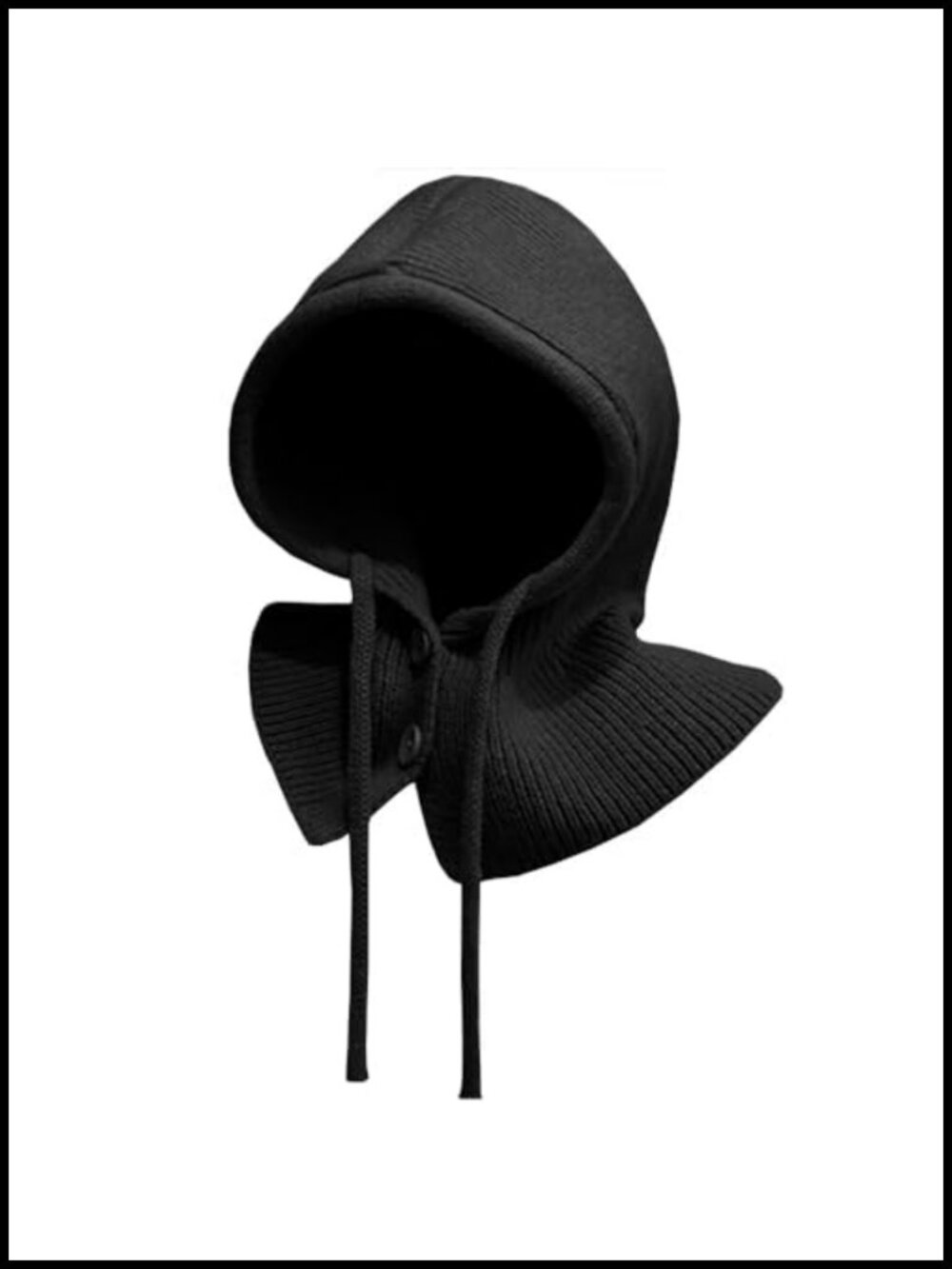 Wool Blend Fleece Lined Balaclava Beanie Hooded Scarf Hat